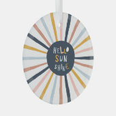 Hallo Sunshine: farbenfrohe kindische Typografie Ornament Aus Glas (Vorderseite Rechts)