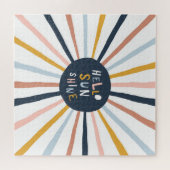 Hallo Sunshine: farbenfrohe kindische Typografie Puzzle (Horizontal)