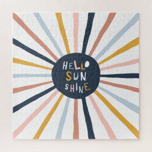 Hallo Sunshine: farbenfrohe kindische Typografie Puzzle