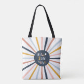 Hallo Sunshine: farbenfrohe kindische Typografie Tasche (Rückseite)