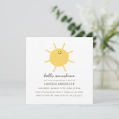 Hallo Sunshine Gender Neutral Baby Shower Square I Einladung (Stehend Vorderseite)