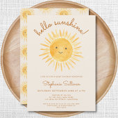 Hallo Sunshine Gender-Neutral Boho Baby Dusche Einladung