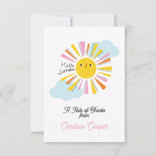 Hallo Sunshine Girl Baby Dusche Danke