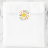 Hallo Sunshine Girl Baby Dusche Runder Aufkleber (Tasche)