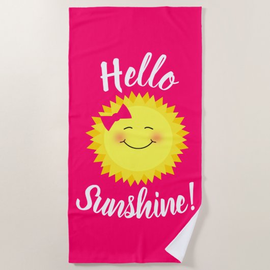 Hallo Sunshine Girly Sun Strandtuch (Vorderseite)