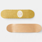 Hallo Sunshine Golden Yellow Floral Skateboard (Horizontal)