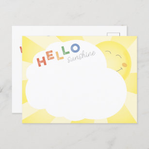 Hallo Sunshine Illustriert fröhlich Postkarte