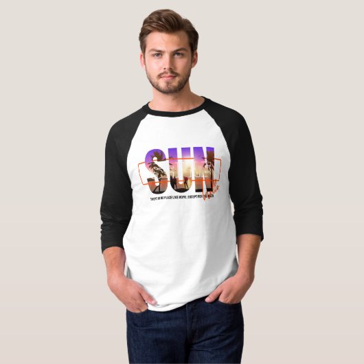 Hallo Sunshine | Männer 3/4 Schläfer Raglan T-Shirt (Vorne ganz)