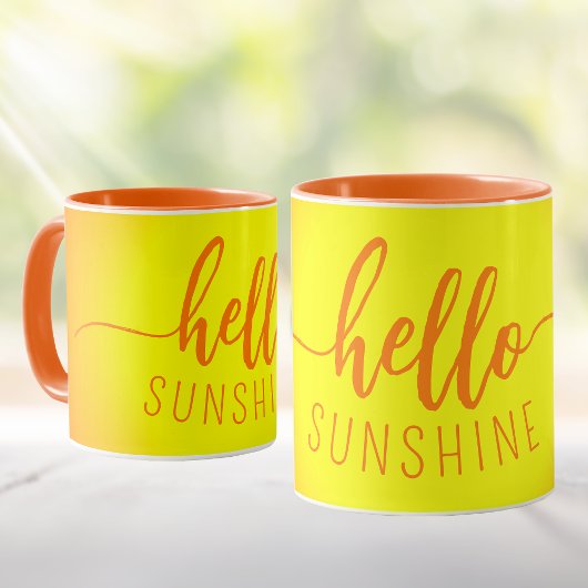 Hallo Sunshine Orange und Gelbe Tasse