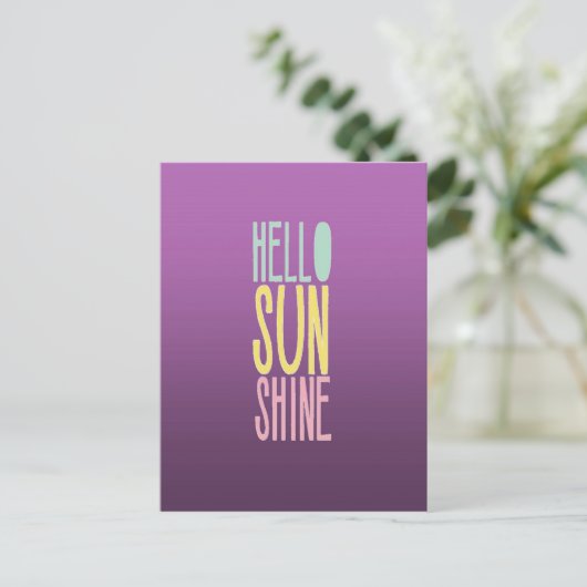Hallo Sunshine Postkarte (Stehend Vorderseite)