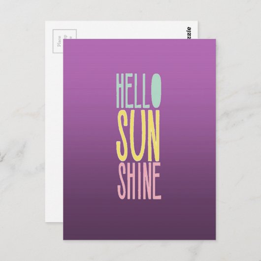 Hallo Sunshine Postkarte (Vorne/Hinten)