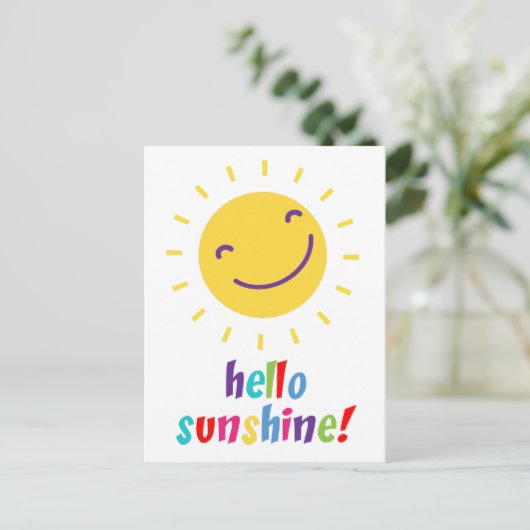 Hallo Sunshine Postkarte (Stehend Vorderseite)