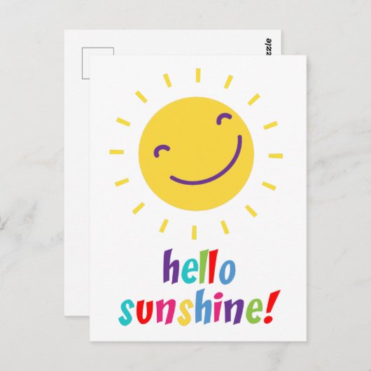 Hallo Sunshine Postkarte (Vorne/Hinten)