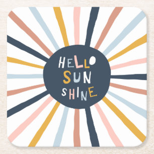 Hallo Sunshine Rechteckiger Pappuntersetzer