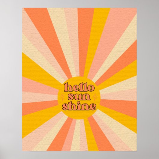 Hallo Sunshine | Retro-Poster Poster (Vorne)