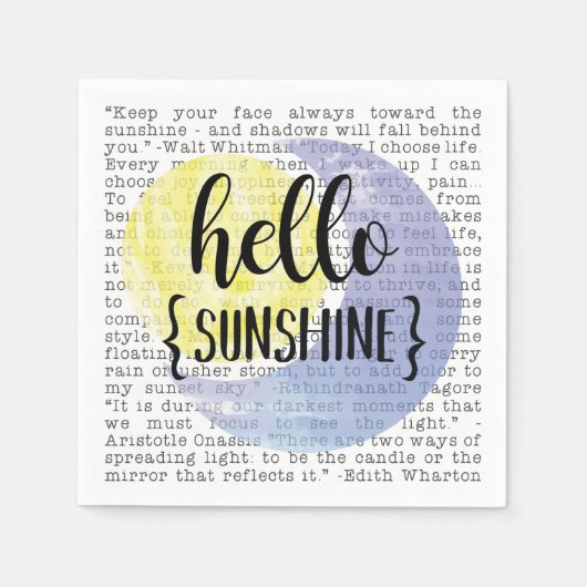 Hallo Sunshine Serviette (Vorderseite)