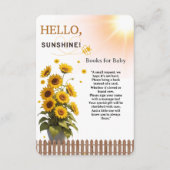 Hallo Sunshine Sonnenblume Garden Baby Dusche Begleitkarte (Vorderseite)