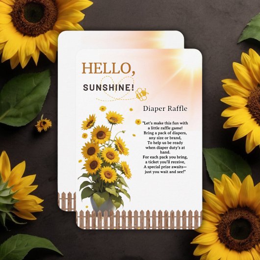 Hallo Sunshine Sonnenblume Garden Baby Dusche Begleitkarte