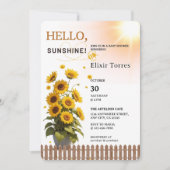 Hallo Sunshine Sonnenblume Garden Baby Dusche Einladung (Vorderseite)