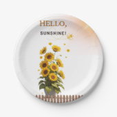 Hallo Sunshine Sonnenblume Garden Baby Dusche Pappteller (Vorderseite)