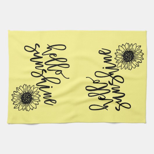 Hallo Sunshine Sonnenblume Geschirrtuch (Horizontal)
