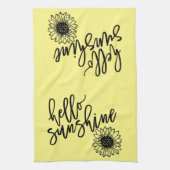 Hallo Sunshine Sonnenblume Geschirrtuch (Vertikal)