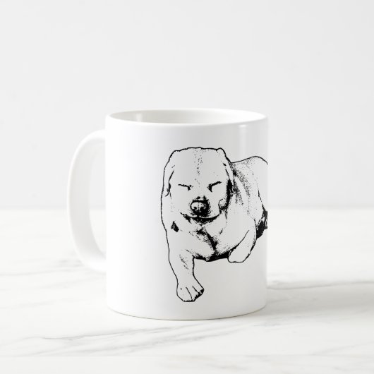Hallo Sunshine, Squinty Labrador Kaffeetasse (Vorderseite Links)