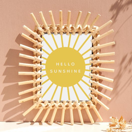 Hallo Sunshine | Sun Modern Scandi Mustard Yellow Poster