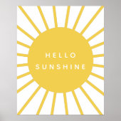 Hallo Sunshine | Sun Modern Scandi Mustard Yellow Poster (Vorne)