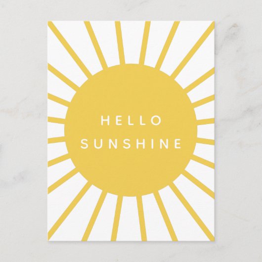 Hallo Sunshine | Sun Modern Scandi Mustard Yellow Postkarte (Vorderseite)