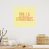 Hallo Sunshine Typografie Yellow Poster (Küche)