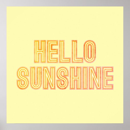Hallo Sunshine Typografie Yellow Poster (Vorne)