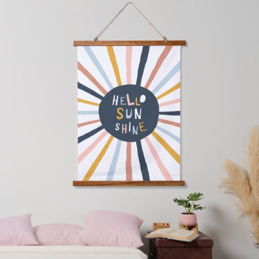 Hallo Sunshine Wandteppich Mit Holzrahmen (Schlafzimmer)