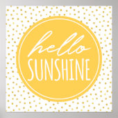 Hallo Sunshine Yellow & Gold Imitate Foil Dots Pos Poster (Vorne)