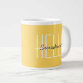 Hallo Sunshine Yellow Moderne Typografie Jumbo-Tasse (Vorderseite Rechts)