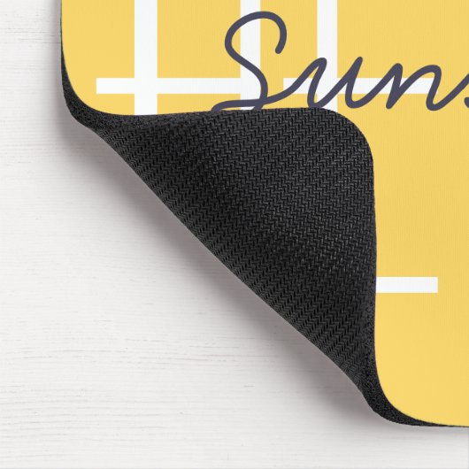 Hallo Sunshine Yellow Moderne Typografie Mousepad (Ecke)