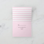 Hallo Süsse Cartoon Pink Bow Vielen Dank Dankeskarte (Innenseite)