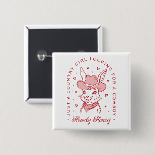 Hallo Süße Landmädchen Cowboy Romantik Liebhaber Button