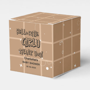 Hallo Süße Mädchen Niedlich Braun Gingham Baby-Par Geschenkschachtel