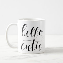 Hallo Süsse Moderne Kalligraphie | Schwarze Typogr Kaffeetasse