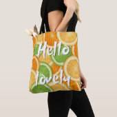 'Hallo Süße' Zitrus-Fruchtmuster-Schultertasche Tasche (Von Nahem)