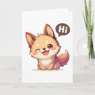 Hallo Süßer Hund Anime Feiertagskarte