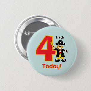 Hallo süßer Piratenjunge zum 4. Geburtstag Button