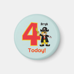 Hallo süßer Piratenjunge zum 4. Geburtstag Magnet