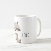 Hallo süßer Waschbär Tier Kaffeetasse (VorderseiteRechts)