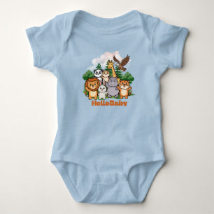 Hallo Süßes Baby Waldtiere Kinderzimmer Baby Show Strampler