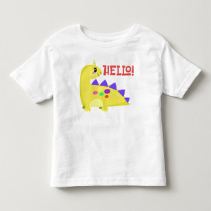 Hallo! Süßes gelbes Babydinosaurier-T-Shirt für Kl Kleinkind T-shirt