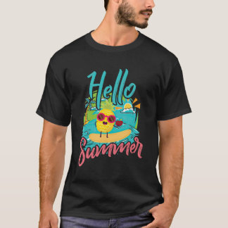 Hallo Süßes Sommerküken Strand T-Shirt