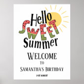 Hallo Sweet Summer Pool Party Begrüßungszeichen Poster (Vorne)