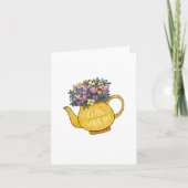 Hallo Sweetie Teapots mit Blume Leere Dankeskarte (Vorderseite)